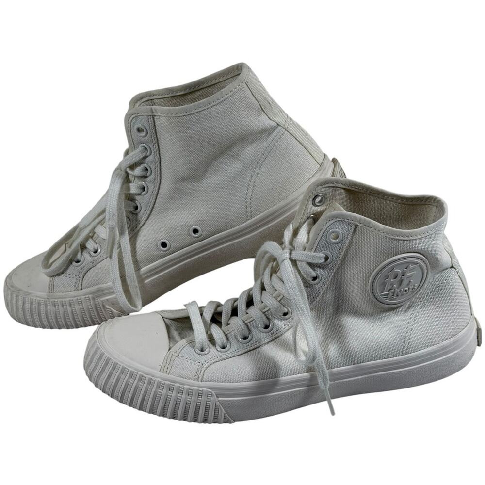 PF Flyers Center Hi High Top Sneakers Mens 8.5 Sea Salt Off White Canvas Retro